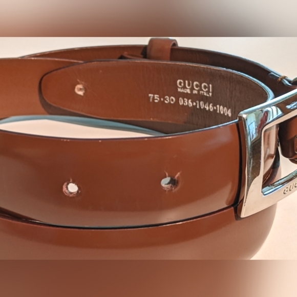 GUCCI VINTAGE LEATHER BELT - Picture 3 of 6